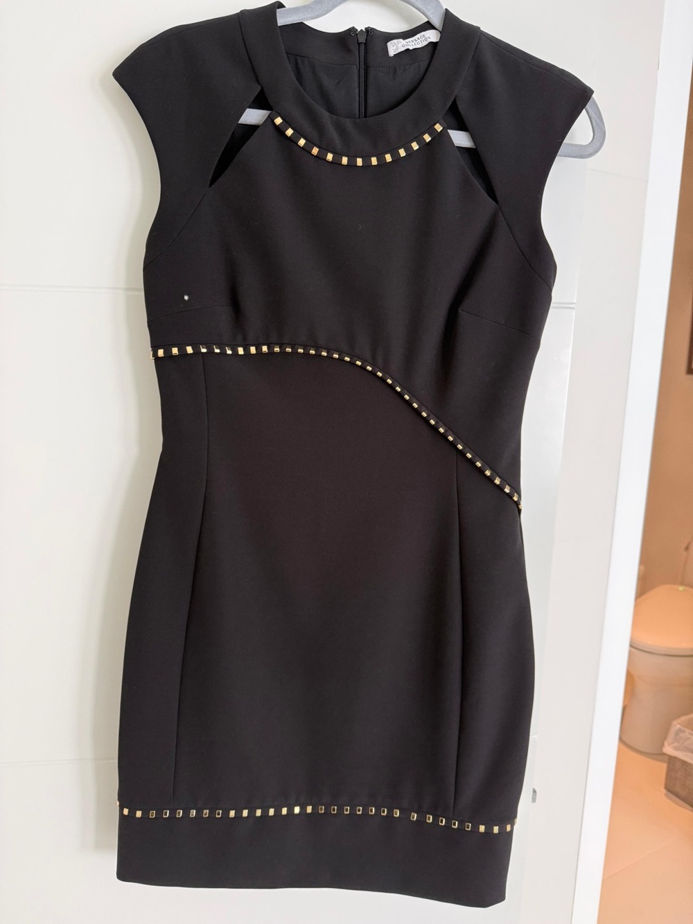 Black Stud-Trim Versace Dress